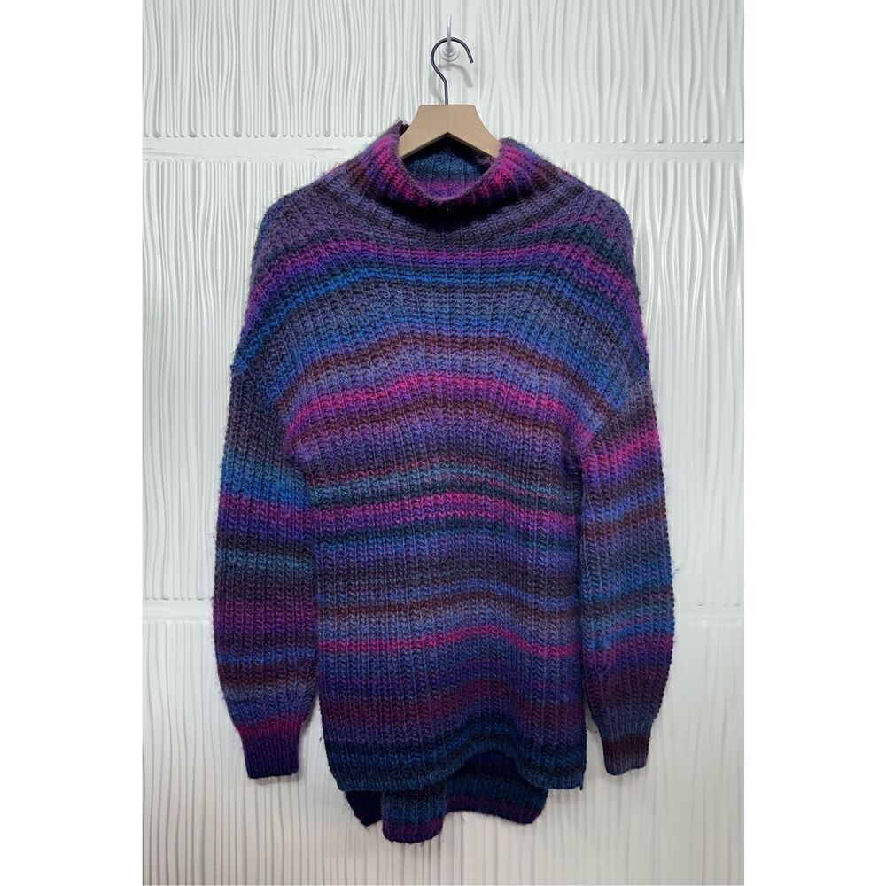 Hatch Purple Striped Maternity Sweater Oversized - Wool Blend - Picture 7 of 13